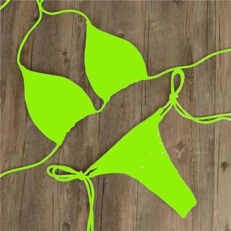 2024 Women's Strapless Swimwear,Sexy Beach Thong,2 Pcs/Set,Sexy Beach,Thong,Bikini Sets,Solid Colour Booster Swimwear